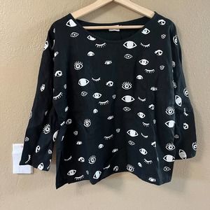 Jenny Lemons Black Eye Motif Women's Blouse